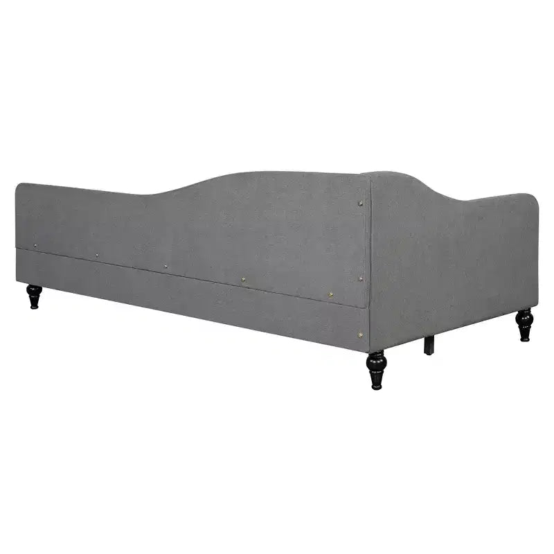 GDFStudio Gene Divano Letto a L in Lino con Gambe in Legno Massello