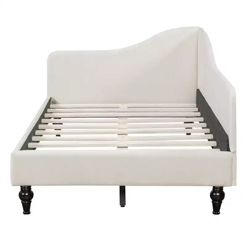 GDFStudio Gene Divano Letto a L in Lino con Gambe in Legno Massello