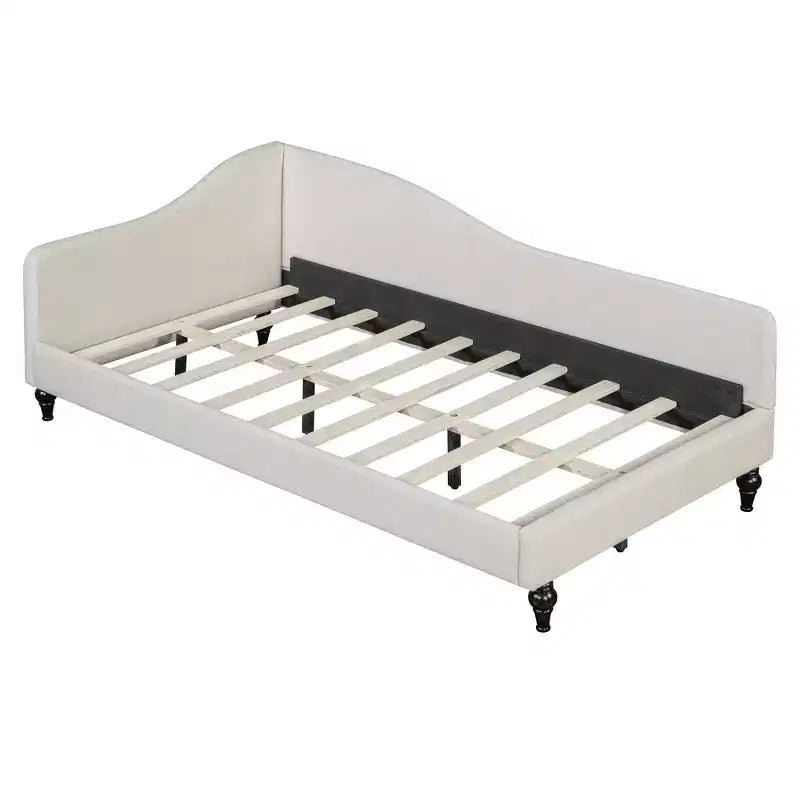 GDFStudio Gene Divano Letto a L in Lino con Gambe in Legno Massello