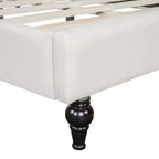 GDFStudio Gene Divano Letto a L in Lino con Gambe in Legno Massello