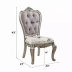 Royal Hampton Set di 2 sedie da pranzo laterali da 27 pollici, velluto, tonalità platino antico