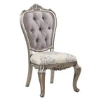 Royal Hampton Set di 2 sedie da pranzo laterali da 27 pollici, velluto, tonalità platino antico