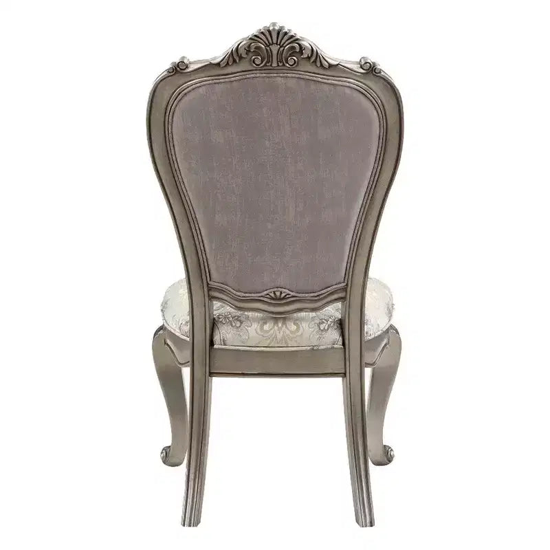 Royal Hampton Set di 2 sedie da pranzo laterali da 27 pollici, velluto, tonalità platino antico