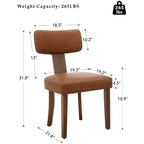 Due sedie da pranzo in set, moderne, rivestite in pelle, struttura in legno, capacità di carico 120 kg, facili da pulire, schienale curvo.