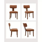 Due sedie da pranzo in set, moderne, rivestite in pelle, struttura in legno, capacità di carico 120 kg, facili da pulire, schienale curvo.