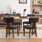 Due sedie da pranzo in set, moderne, rivestite in pelle, struttura in legno, capacità di carico 120 kg, facili da pulire, schienale curvo.