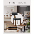 Due sedie da pranzo in set, moderne, rivestite in pelle, struttura in legno, capacità di carico 120 kg, facili da pulire, schienale curvo.