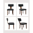 Due sedie da pranzo in set, moderne, rivestite in pelle, struttura in legno, capacità di carico 120 kg, facili da pulire, schienale curvo.