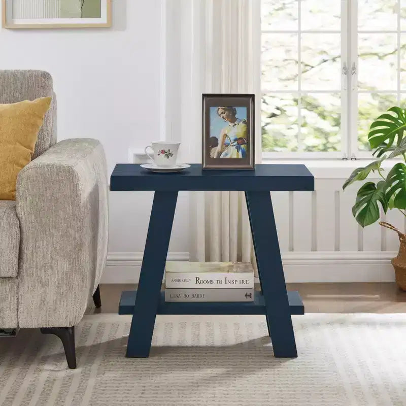 Tavolino con ripiano contemporaneo in legno Roundhill Furniture Athens