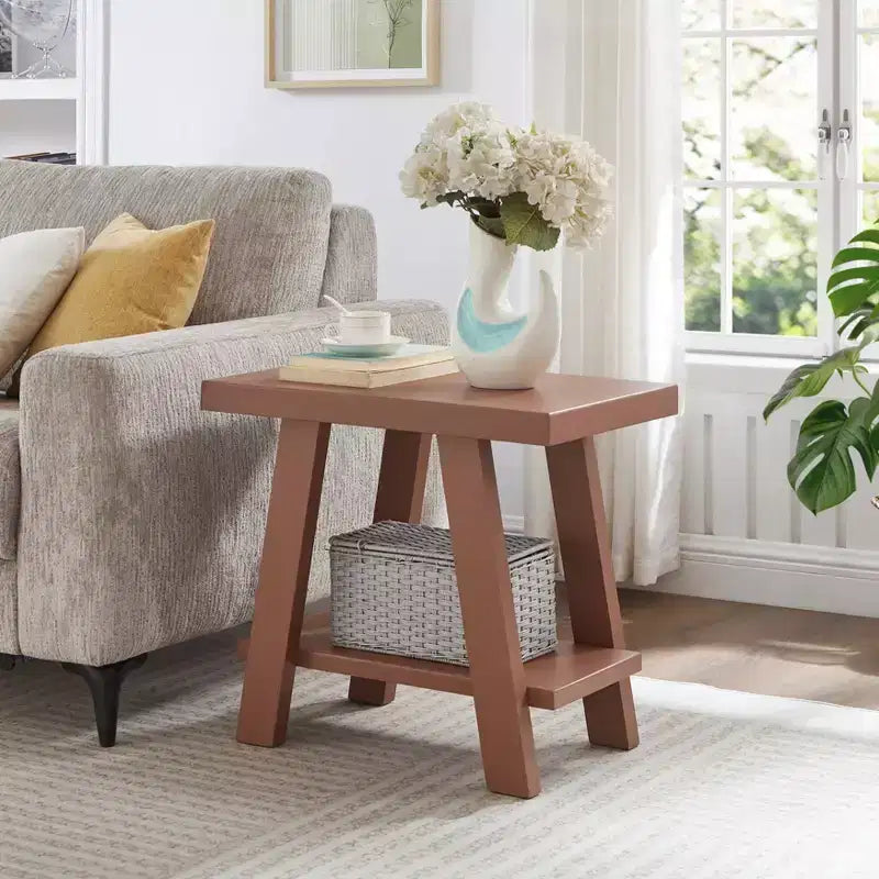 Tavolino con ripiano contemporaneo in legno Roundhill Furniture Athens