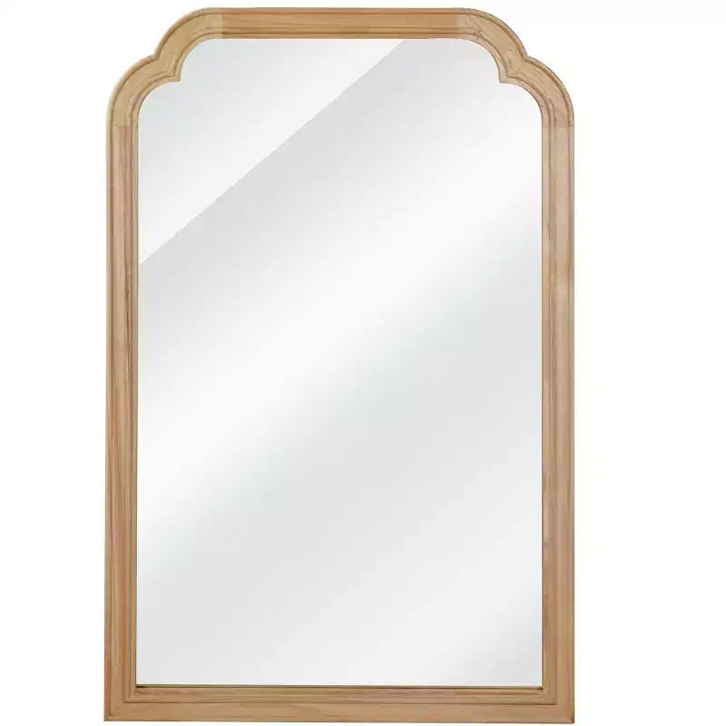 Specchio decorativo con cornice in legno massello 20x30 colore legno naturale angoli arrotondati, per camera da letto, bagno, soggiorno, ingresso