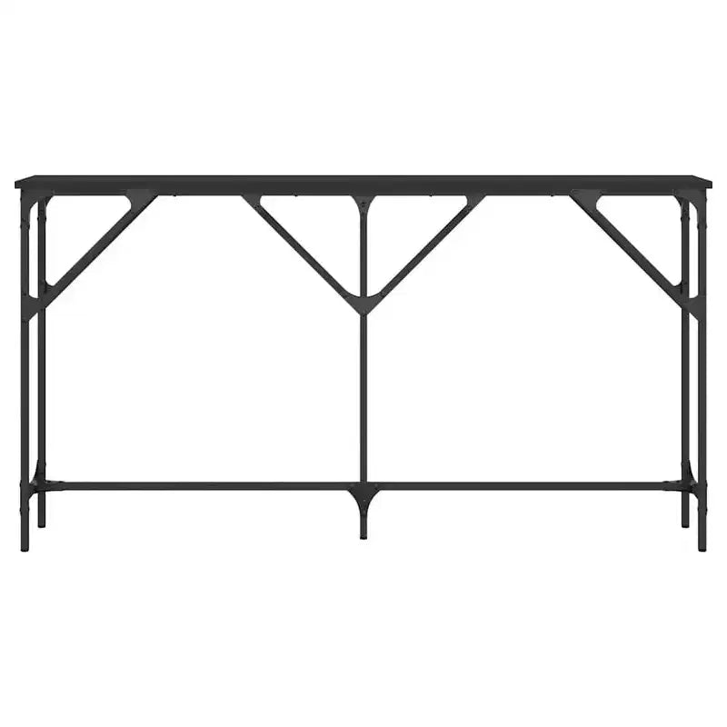 Tavolo consolle da ingresso Clihome con piedini regolabili, design industriale per soggiorno e corridoio moderni - Nero