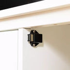 Mobile TV Moderno per TV da 70 Pollici, Mobile Console con Struttura in Legno Massello, Centro di Intrattenimento con Anta in Vetro e Maniglia in Metallo per Soggiorno