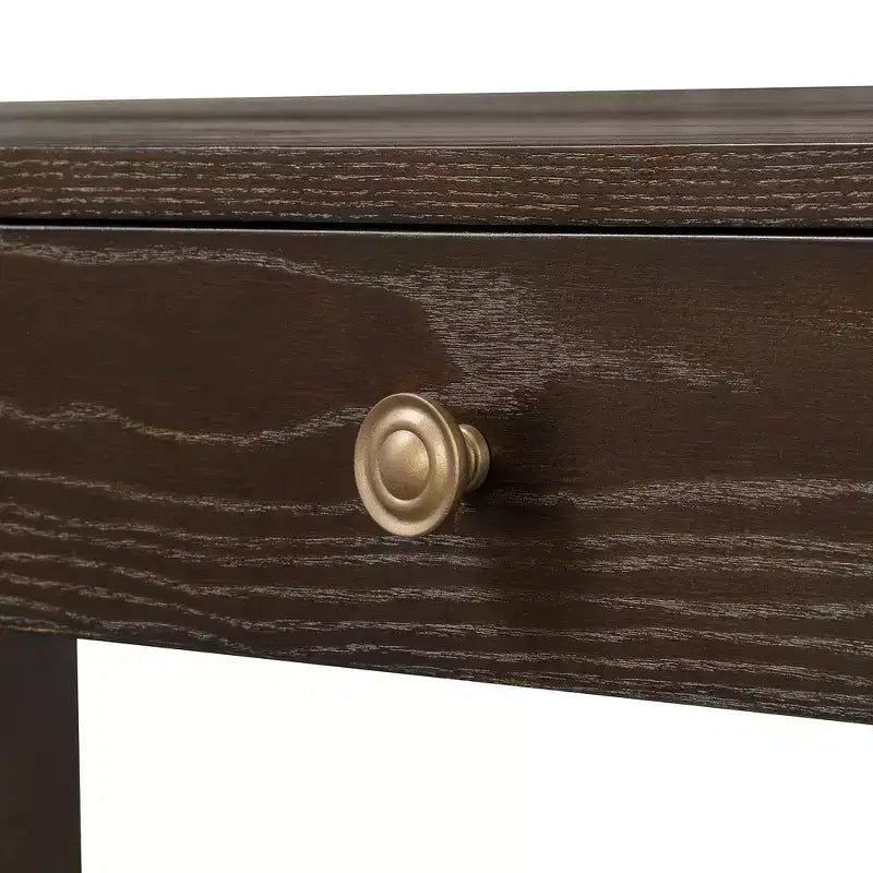 Consolle e Tavolo d'ingresso rustico Whisen, Robusto Tavolo da divano con 3 cassetti a scomparsa, Gambe spesse