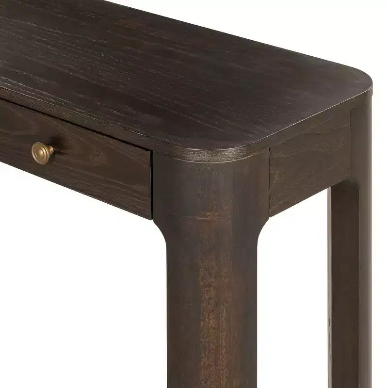 Consolle e Tavolo d'ingresso rustico Whisen, Robusto Tavolo da divano con 3 cassetti a scomparsa, Gambe spesse