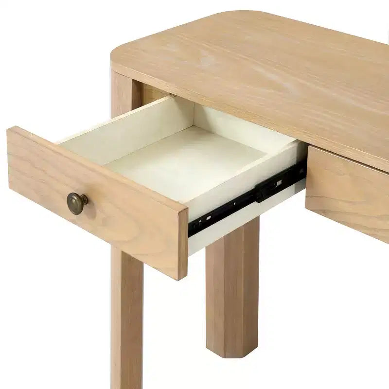 Consolle e Tavolo d'ingresso rustico Whisen, Robusto Tavolo da divano con 3 cassetti a scomparsa, Gambe spesse