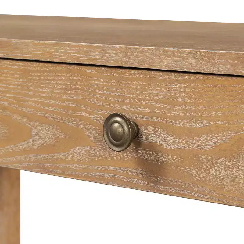 Consolle e Tavolo d'ingresso rustico Whisen, Robusto Tavolo da divano con 3 cassetti a scomparsa, Gambe spesse