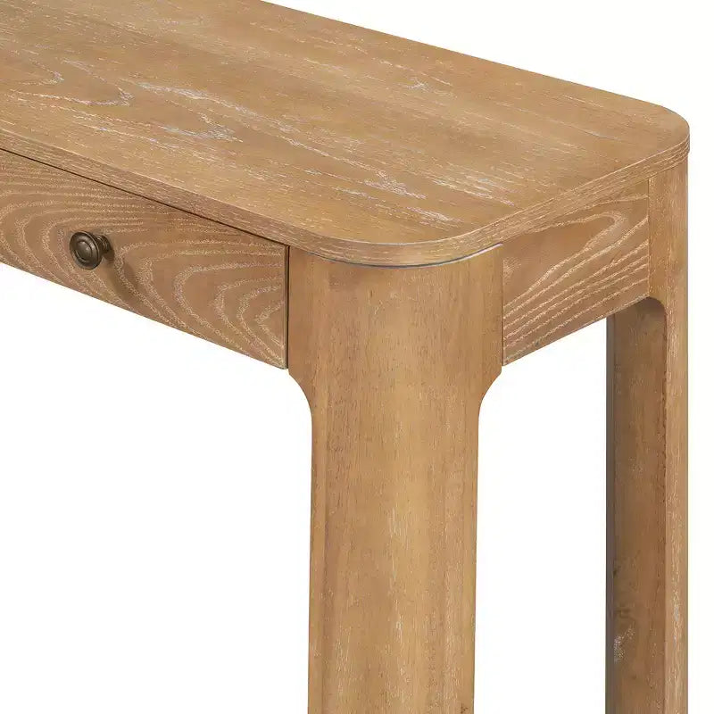 Consolle e Tavolo d'ingresso rustico Whisen, Robusto Tavolo da divano con 3 cassetti a scomparsa, Gambe spesse