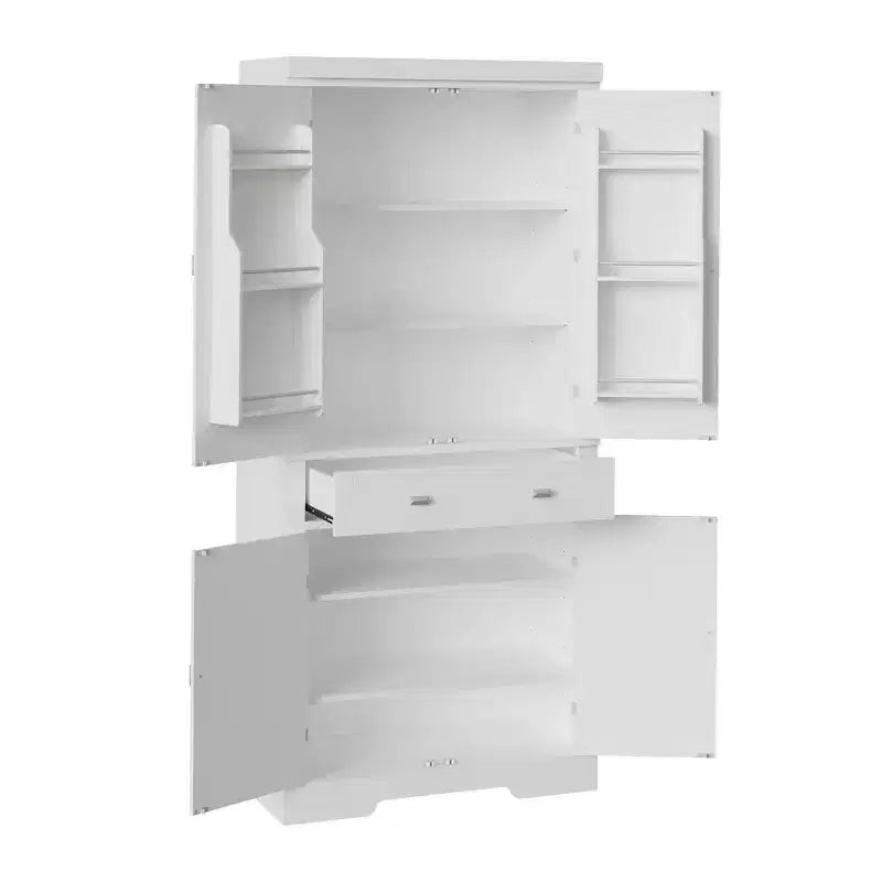 6 ripiani a muro e 4 ripiani regolabili, moderno armadio in legno per sala da pranzo, per soggiorno, sala da pranzo, lavanderia