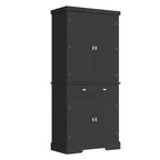 6 Door Shelves and 4 Adjustable Shelves ,Modern Wood Cupboard for Ding Room, for Living Dining Room Laundry