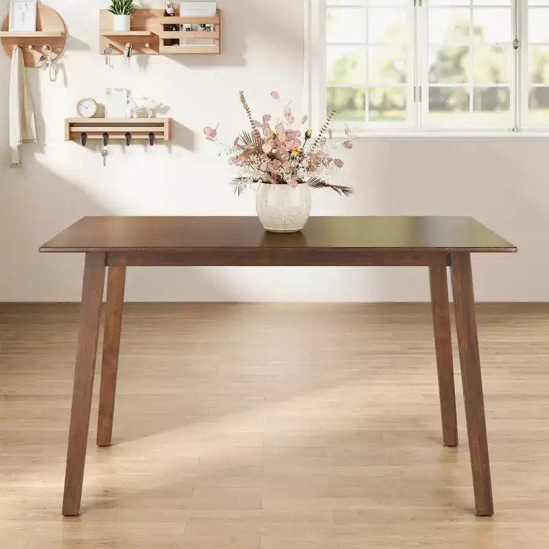 Heynemo Tavolo da pranzo in legno per 4 persone, tavolo da cucina rettangolare in stile rustico, capacità di 136 kg, piccolo tavolo da pranzo moderno per sala da pranzo, soggiorno, marrone