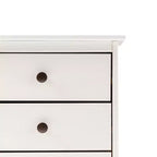 Comodino classico a 3 cassetti in legno massello - Bianco