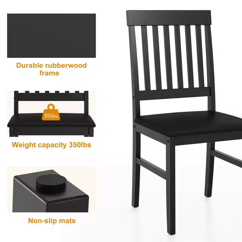 Heynemo Sedie da Pranzo in Legno Set da 2, Sedie da Pranzo Moderne con Gambe in Legno Massello, Capacità 350LBS, Sedile Laterale d'Accento in Ecopelle per Cucina