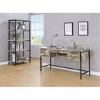 HomeStock Scrivania per Computer in MDF Beige H 73,66 cm con Ripiano Aperto