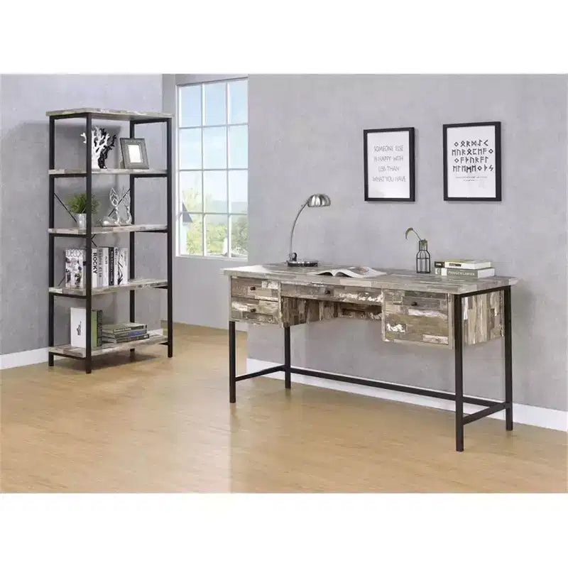 HomeStock Scrivania per Computer in MDF Beige H 73,66 cm con Ripiano Aperto