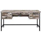HomeStock Scrivania per Computer in MDF Beige H 73,66 cm con Ripiano Aperto