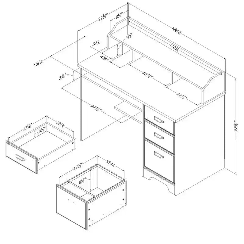 HomeStock Scrivanie per Computer da 75 cm di Altezza in Laminato di Carta Marrone con Ripiano Aperto