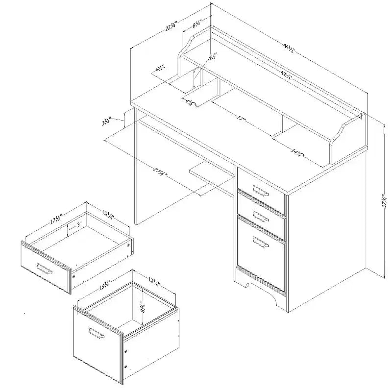 HomeStock Scrivanie per Computer da 75 cm di Altezza in Laminato di Carta Marrone con Ripiano Aperto