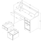 HomeStock Scrivanie per Computer da 75 cm di Altezza in Laminato di Carta Marrone con Ripiano Aperto