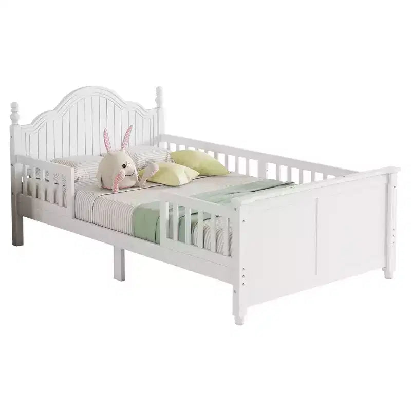 Letto per bambini Twin/Full, daybed a piattaforma con sponde rimovibili, testiera e pediera - ModernLuxe