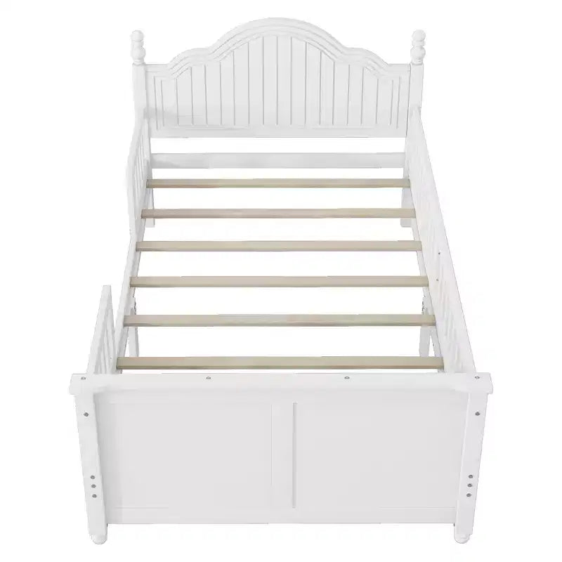 Letto per bambini Twin/Full, daybed a piattaforma con sponde rimovibili, testiera e pediera - ModernLuxe