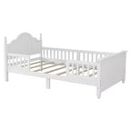 Letto per bambini Twin/Full, daybed a piattaforma con sponde rimovibili, testiera e pediera - ModernLuxe
