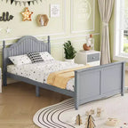Letto per bambini Twin/Full, daybed a piattaforma con sponde rimovibili, testiera e pediera - ModernLuxe