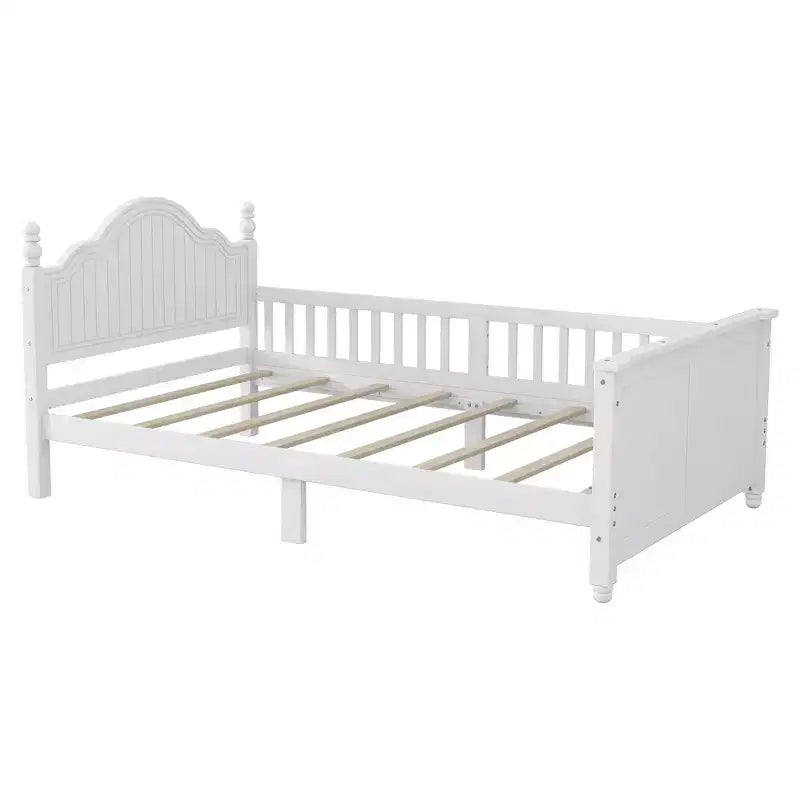 Letto per bambini Twin/Full, daybed a piattaforma con sponde rimovibili, testiera e pediera - ModernLuxe