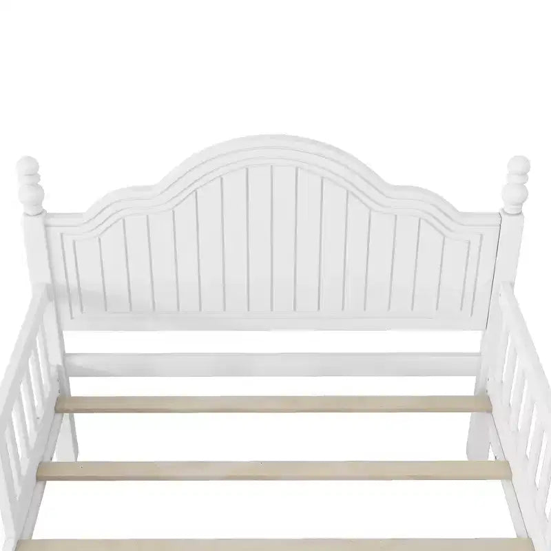 Letto per bambini Twin/Full, daybed a piattaforma con sponde rimovibili, testiera e pediera - ModernLuxe