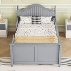 Letto per bambini Twin/Full, daybed a piattaforma con sponde rimovibili, testiera e pediera - ModernLuxe