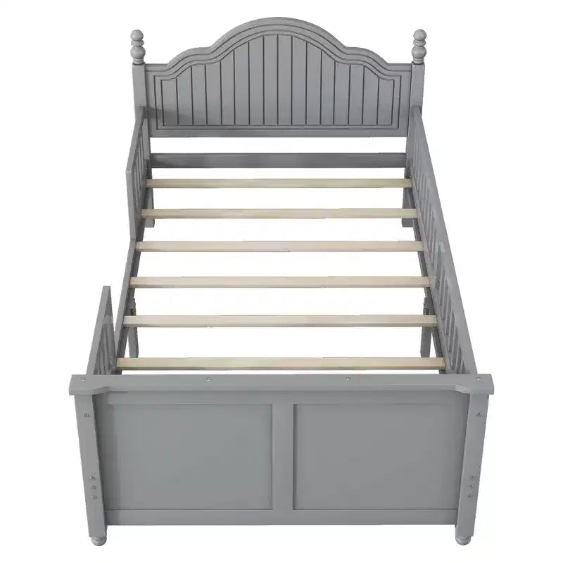 Letto per bambini Twin/Full, daybed a piattaforma con sponde rimovibili, testiera e pediera - ModernLuxe