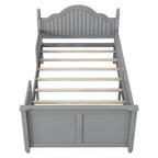 Letto per bambini Twin/Full, daybed a piattaforma con sponde rimovibili, testiera e pediera - ModernLuxe