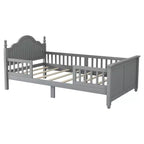 Letto per bambini Twin/Full, daybed a piattaforma con sponde rimovibili, testiera e pediera - ModernLuxe