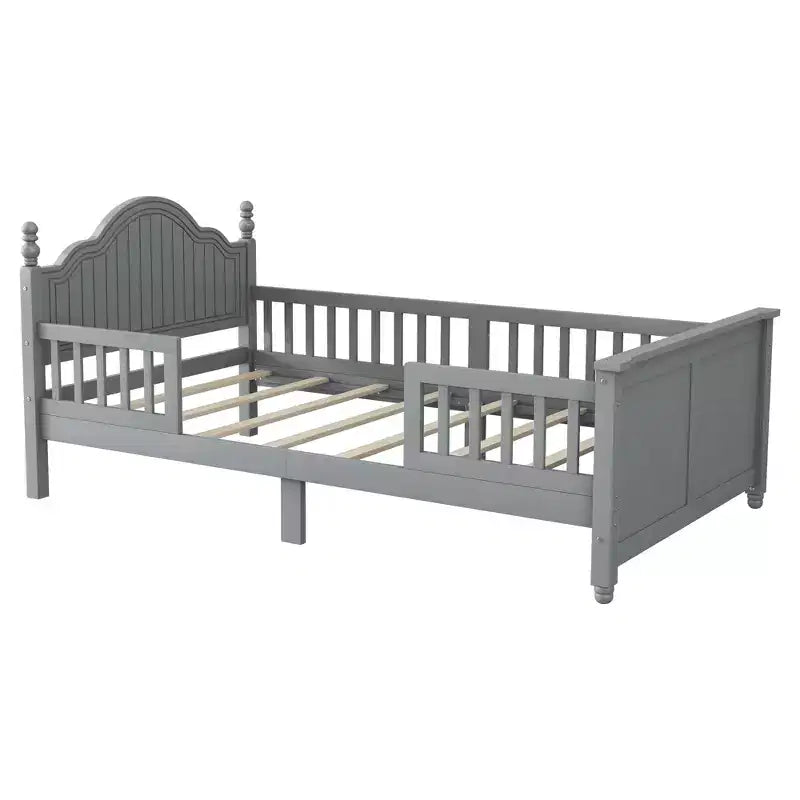 Letto per bambini Twin/Full, daybed a piattaforma con sponde rimovibili, testiera e pediera - ModernLuxe