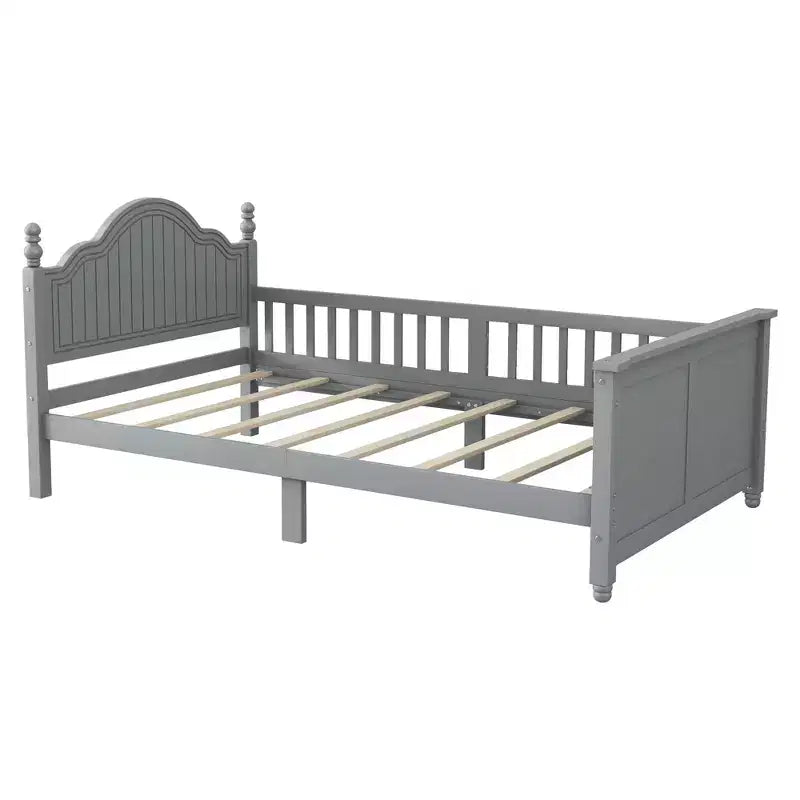 Letto per bambini Twin/Full, daybed a piattaforma con sponde rimovibili, testiera e pediera - ModernLuxe