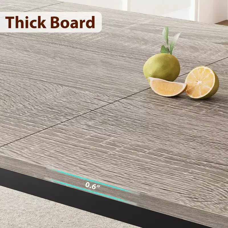 Tavolo da pranzo, 78 pollici, per 6-8 persone, struttura in metallo stile industriale, design rettangolare, adatto per l'uso in cucina, sala da pranzo e soggiorno
