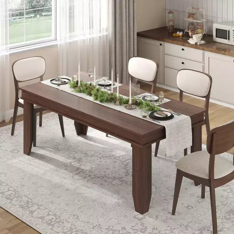Grande tavolo da pranzo, per 6-8 persone, stile rustico da 180 cm, adatto per soggiorni, sale da pranzo e appartamenti.