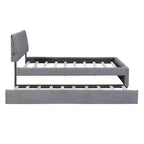 Letto Imbottito con Piattaforma e Letto Estraibile (Full/Queen), Struttura Letto Moderna in Pile Teddy con Luce a LED