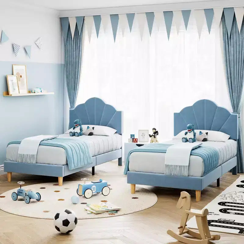 Telaio Letto Singolo XL, Struttura Letto a Piattaforma Rivestita in Velluto con Testiera Regolabile in Altezza, Supporto a Doghe in Legno, Facile da Montare, Nessuna Rete a Molle Necessaria