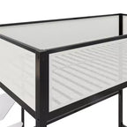 Bellemave Letto a soppalco singolo con scrivania e mensole, nero
